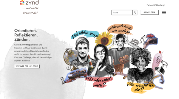 Grafik zum neuen Portal zynd